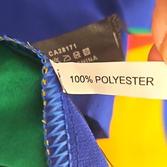 Xception Women Colorful Striped Semi-Sheer Button-Up Gathered Back Blouse Size L - Picture 7 of 7